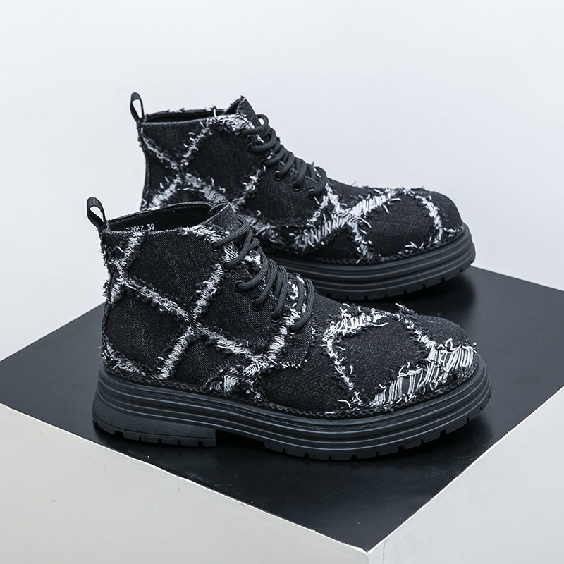 MLB LTHR-05 Textured High-Top Boots - Luxuryurbanwear