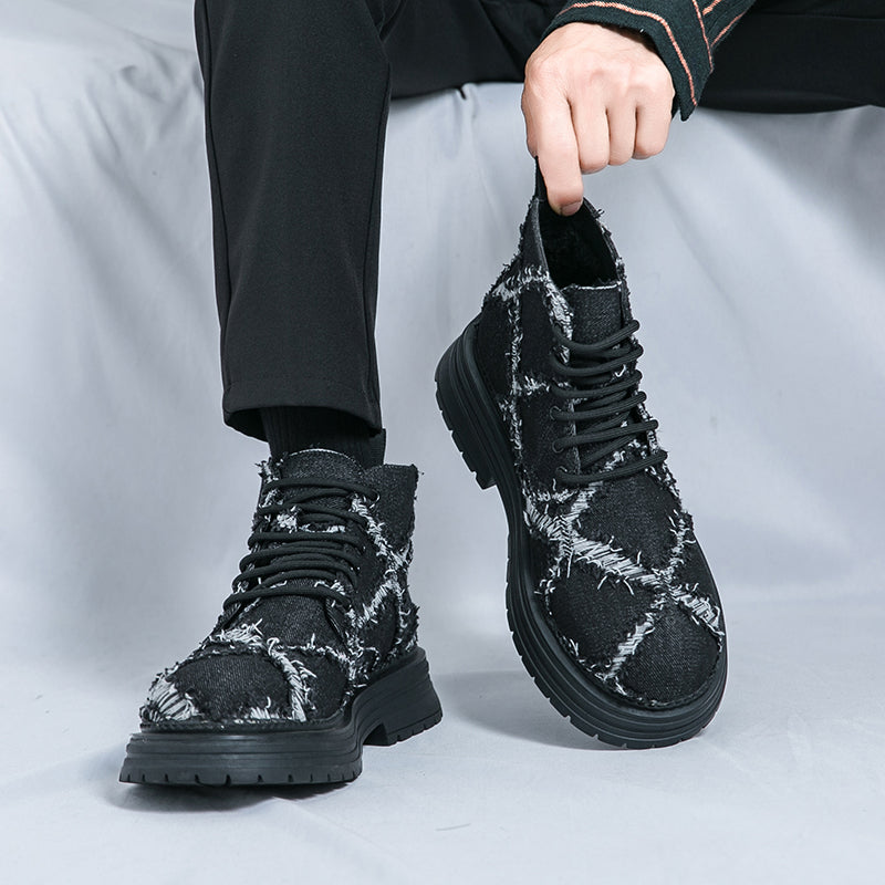 MLB LTHR-05 Textured High-Top Boots - Luxuryurbanwear