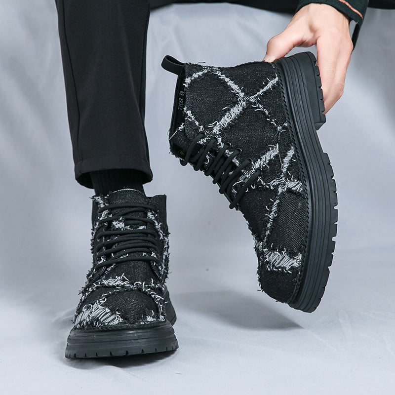 MLB LTHR-05 Textured High-Top Boots - Luxuryurbanwear