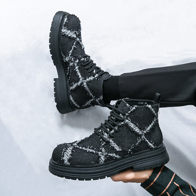 MLB LTHR-05 Textured High-Top Boots - Luxuryurbanwear