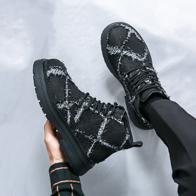 MLB LTHR-05 Textured High-Top Boots - Luxuryurbanwear