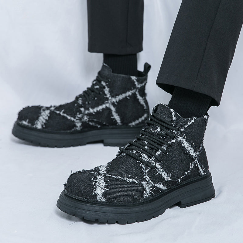 MLB LTHR-05 Textured High-Top Boots - Luxuryurbanwear