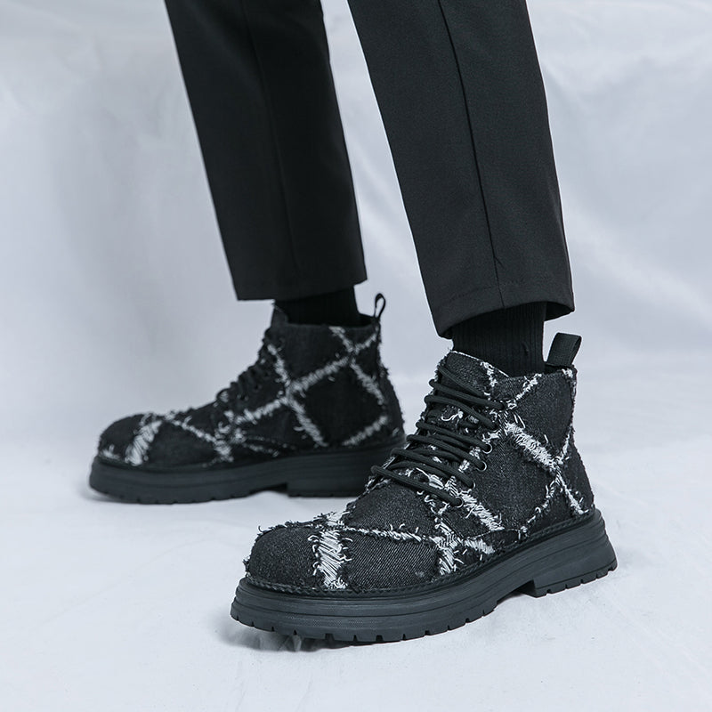 MLB LTHR-05 Textured High-Top Boots - Luxuryurbanwear