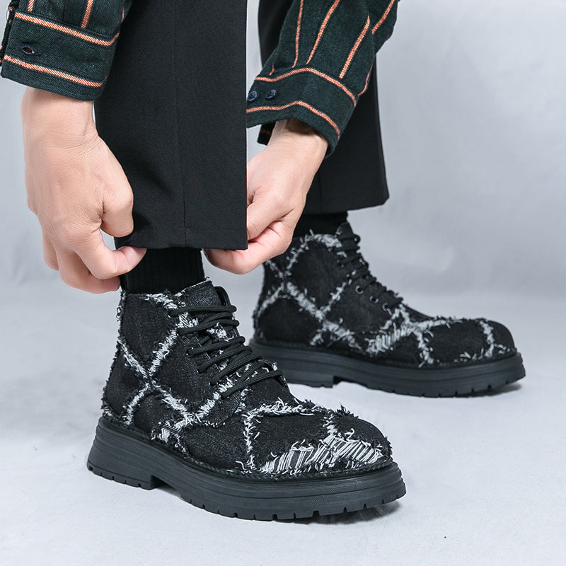 MLB LTHR-05 Textured High-Top Boots - Luxuryurbanwear