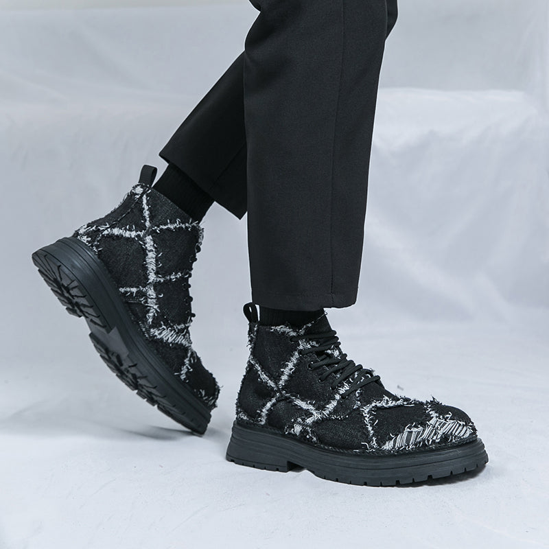 MLB LTHR-05 Textured High-Top Boots - Luxuryurbanwear
