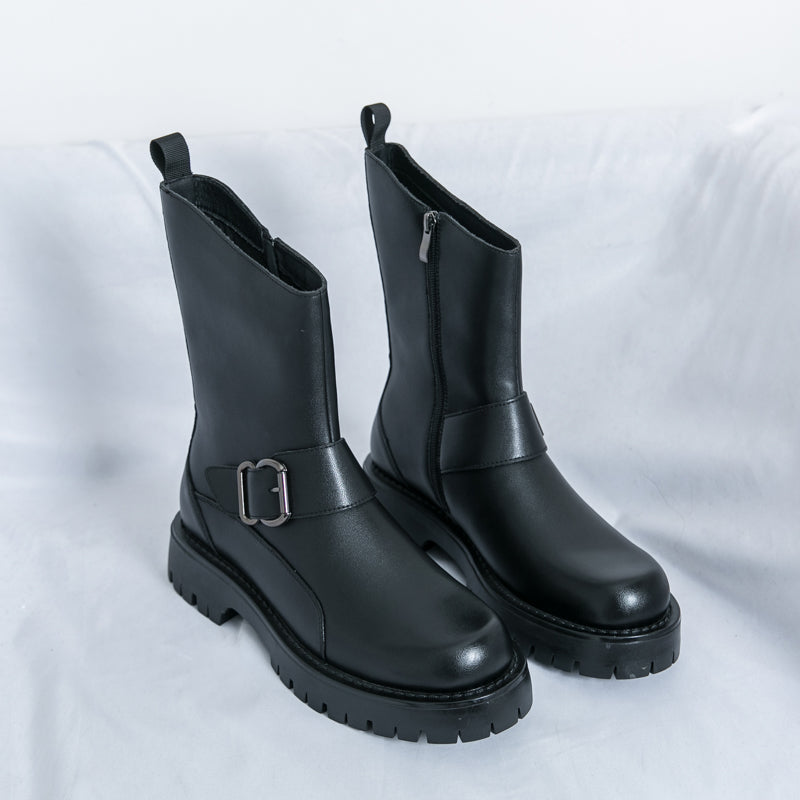 MLB LTHR-11 Rugged Mid-Calf Boots - Luxuryurbanwear