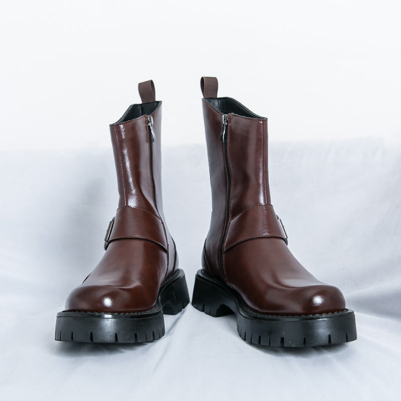 MLB LTHR-11 Rugged Mid-Calf Boots - Luxuryurbanwear
