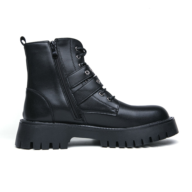 MLB LTHR-10 Dual-Buckle Combat Boots - Luxuryurbanwear