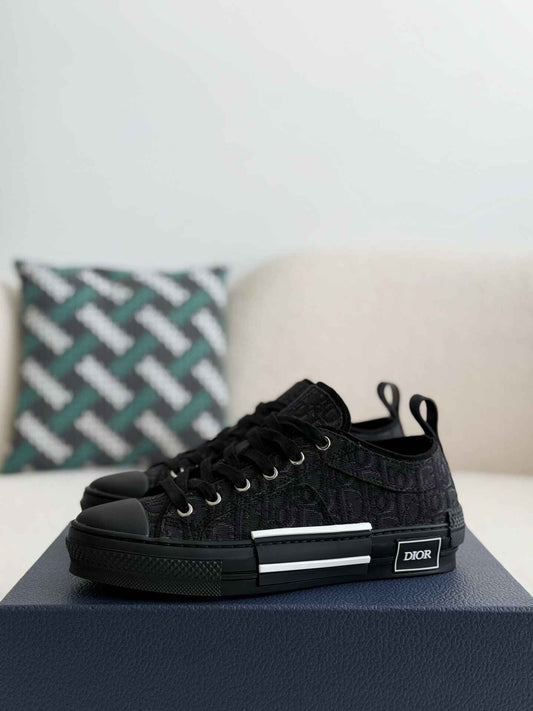 Dior B23 Low-Top Sneaker in Black Dior Oblique Jacquard (Black Sole Version) CUSTOM