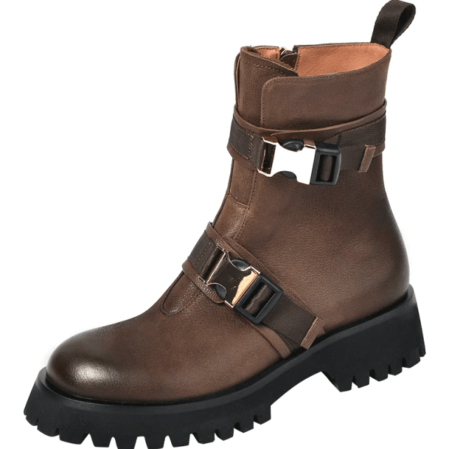 Donay Women's Round Toe Leather Boots