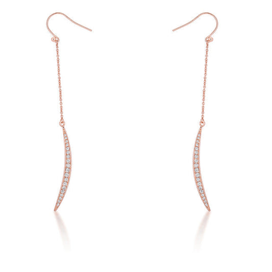 Luna 0.5ct CZ Delicate Moon Drop Earrings
