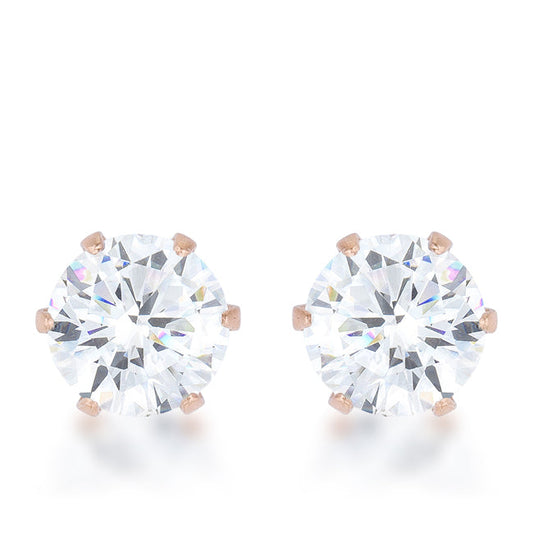 Reign 3.4ct CZ Stainless Steel Stud Earrings