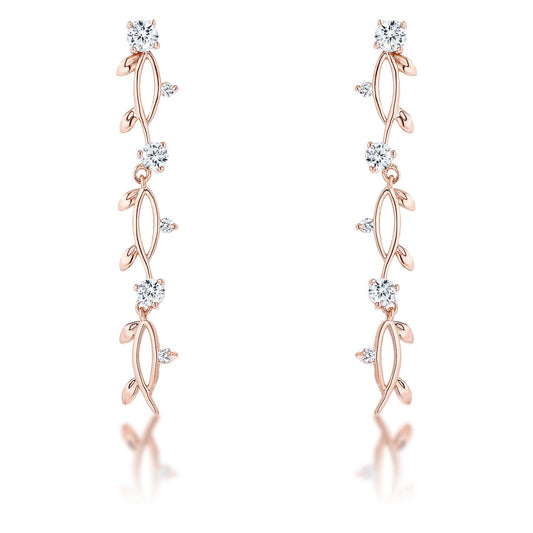 1.1Ct Vine Design Plated Earrings