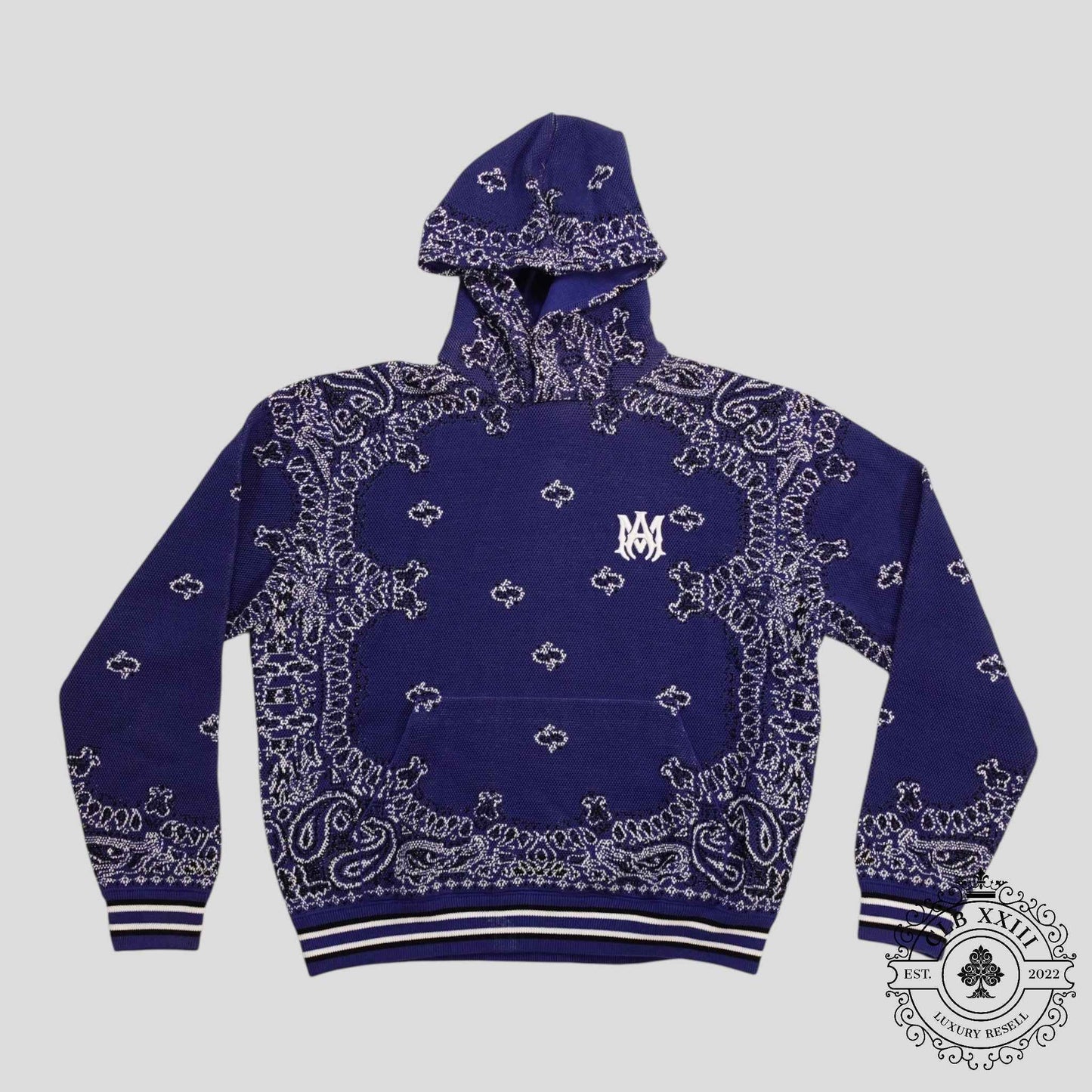 Amiri Bandana Basketball Hoodie in Royal Blue