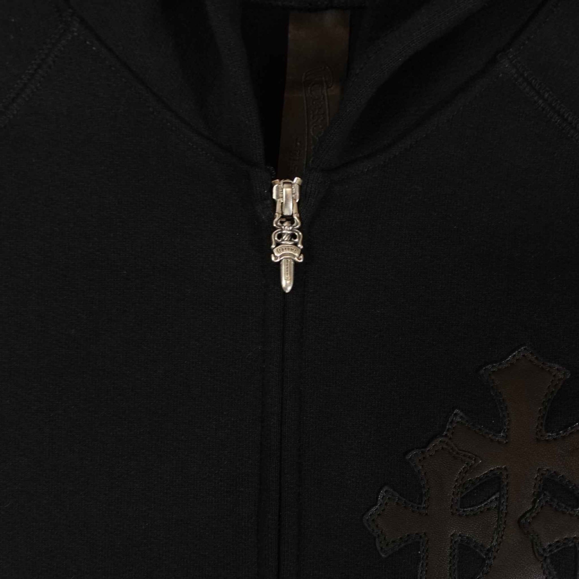 Chrome Hearts Paper Jam Zip Up Hoodie in Black