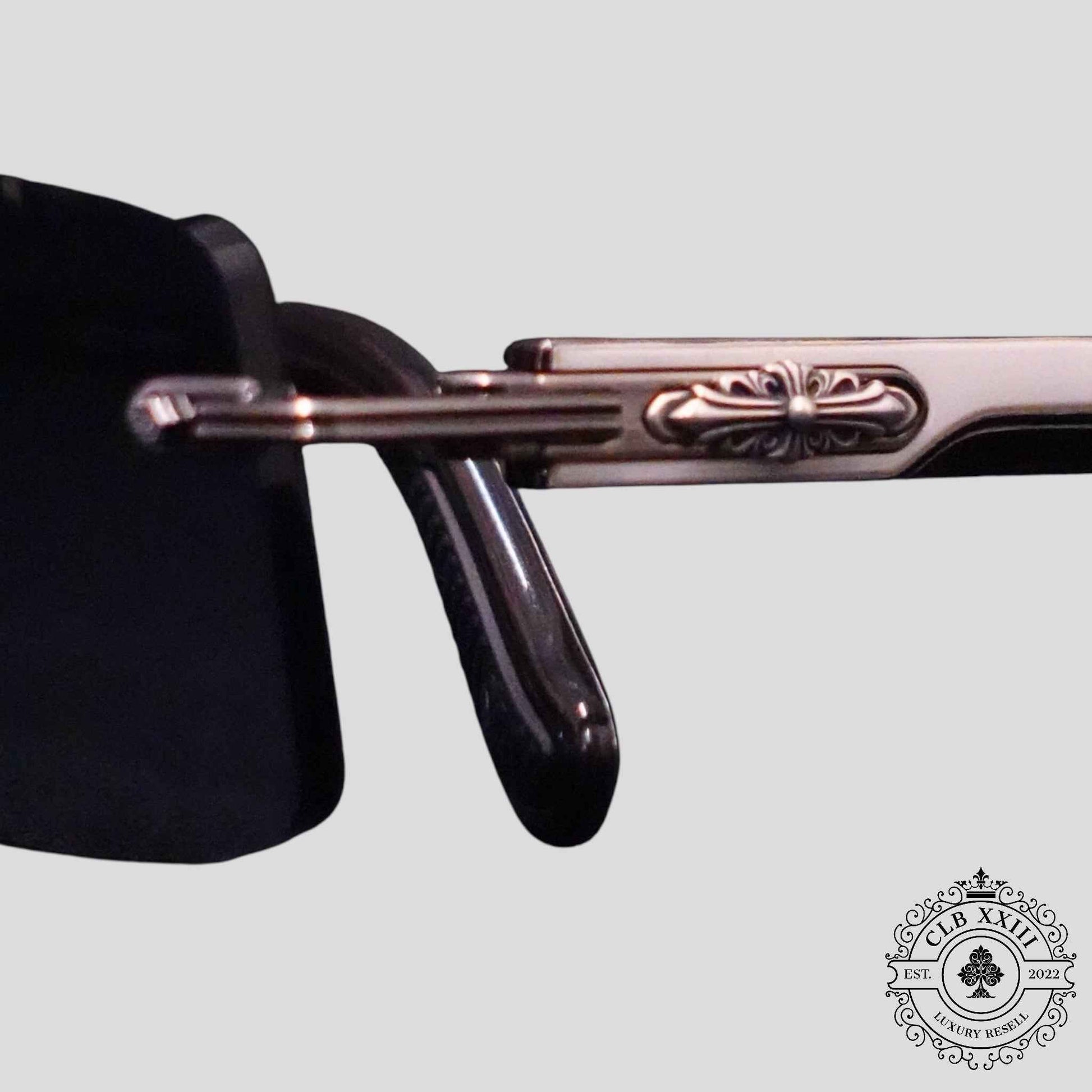 Chrome Hearts Deep II Sunglasses in White/Silver