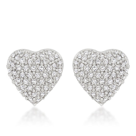 Special Pave Heart Earrings