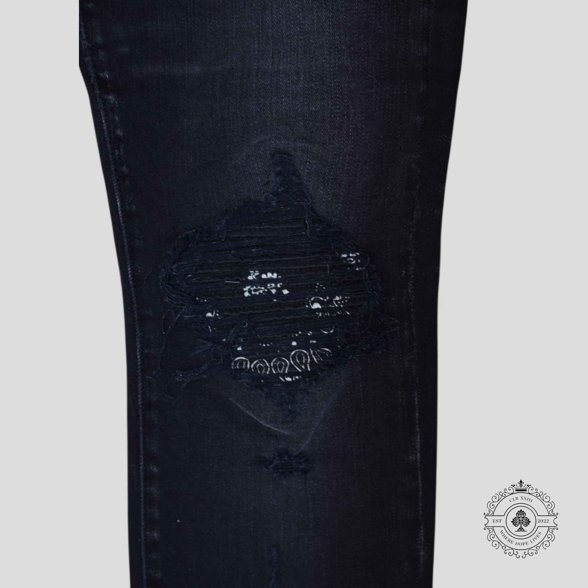 Amiri MX1 Bandana Patch Jeans in Aged Black