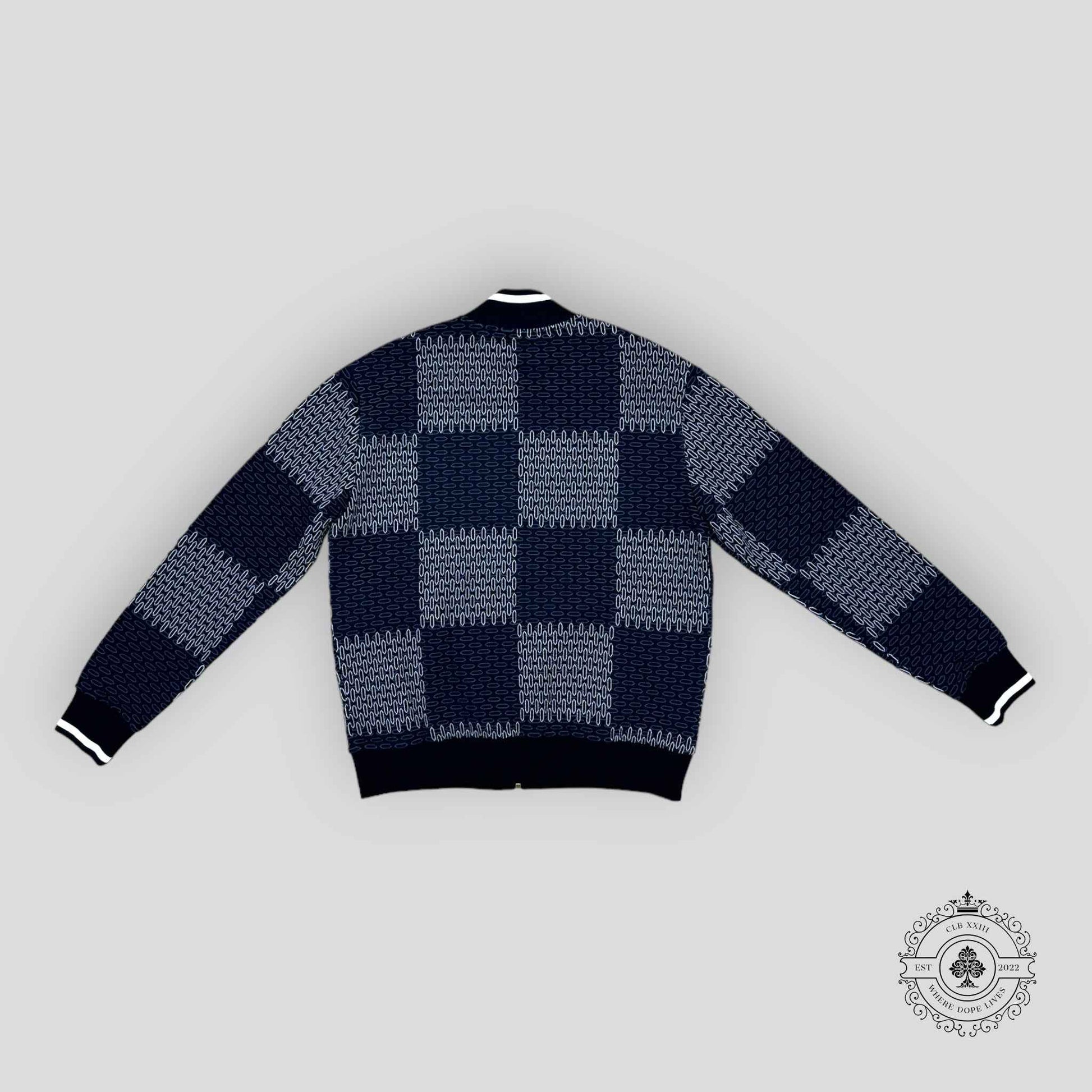 Louis Vuitton Tennis Damier Quilted Cotton Bomber in Navy Blue