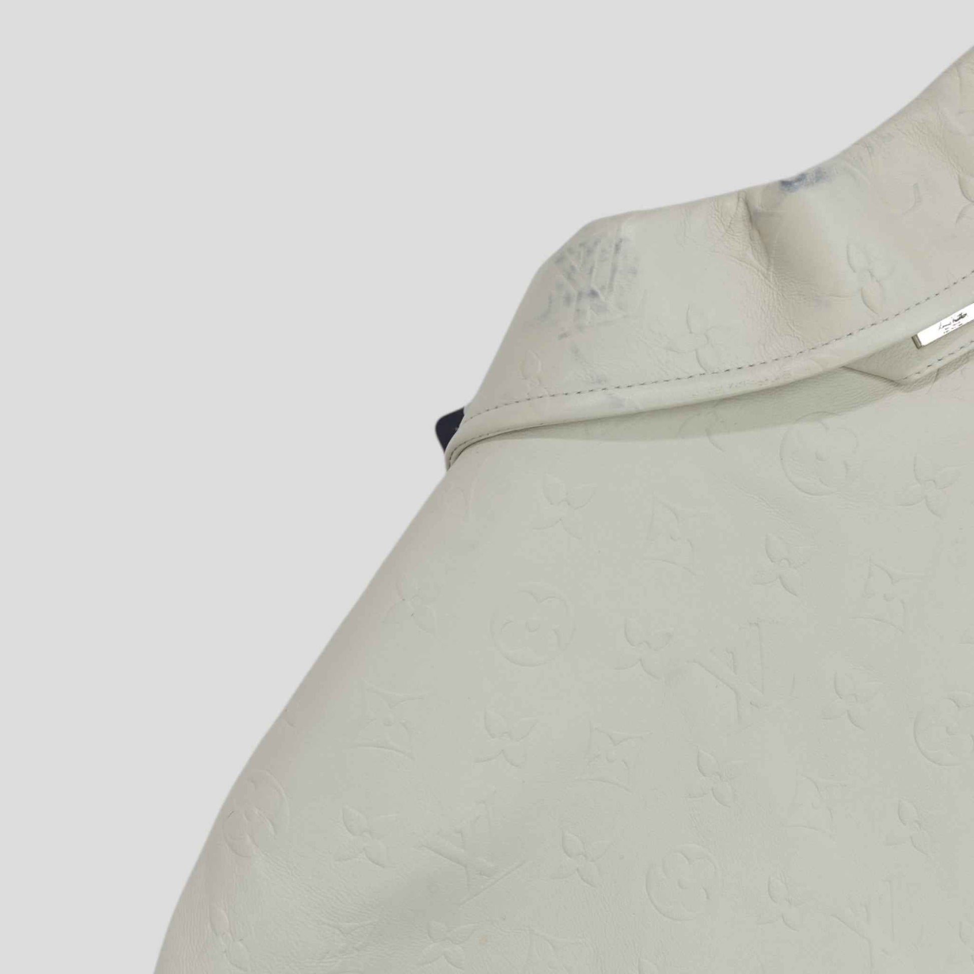 Louis Vuitton LVSE Debossed Monogram Mix Leather Jacket in White