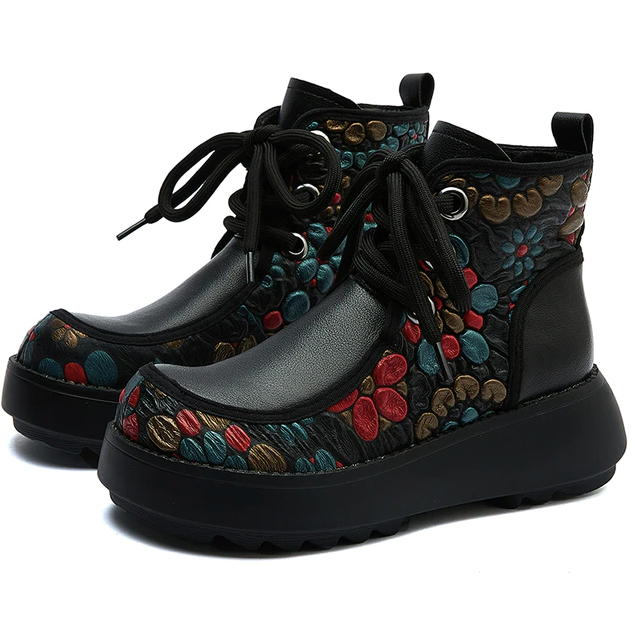 USS Shoes Enriqueta Women's Lace Up Booties - Luxuryurbanwear