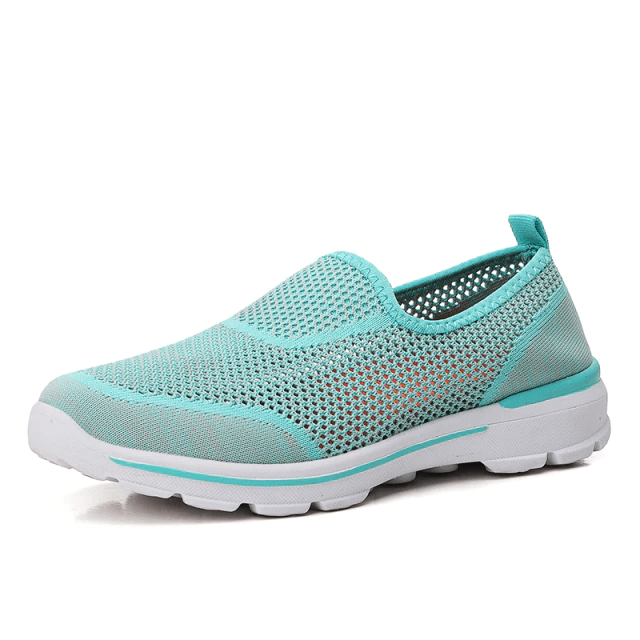 Estelita Women's Slip-On Breathable Mesh Summer Fashion Flat Black Shoes