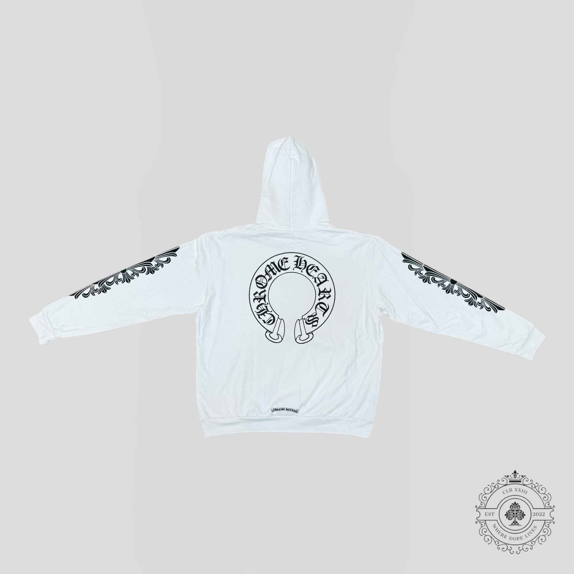 Chrome Hearts Horseshoe Logo Hoodie in White