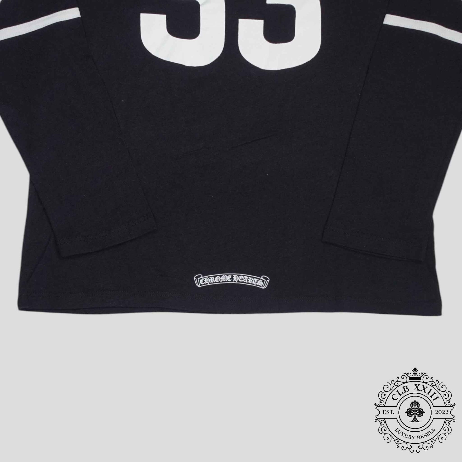 Chrome Hearts 33 Horseshoe Logo Women's Long Sleeve Tee in Black