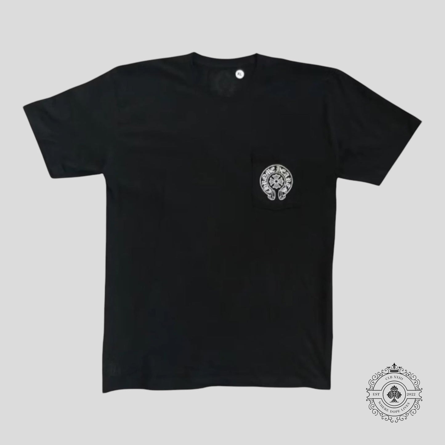 Chrome Hearts Miami Exclusive Horseshoe Pocket Tee in Black