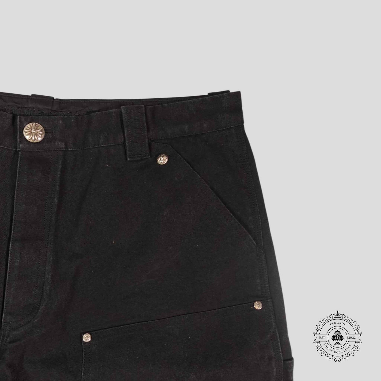 Chrome Hearts 13 Cross Patch Carpenter Shorts in Black
