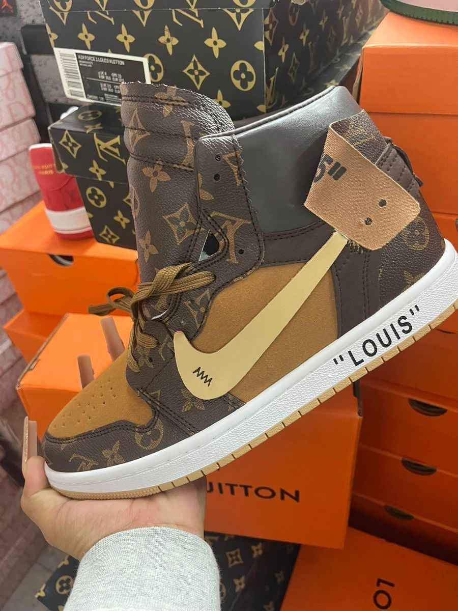 Custom Air Jordan 1 Monogram High Q  With Original Box SneakerNational