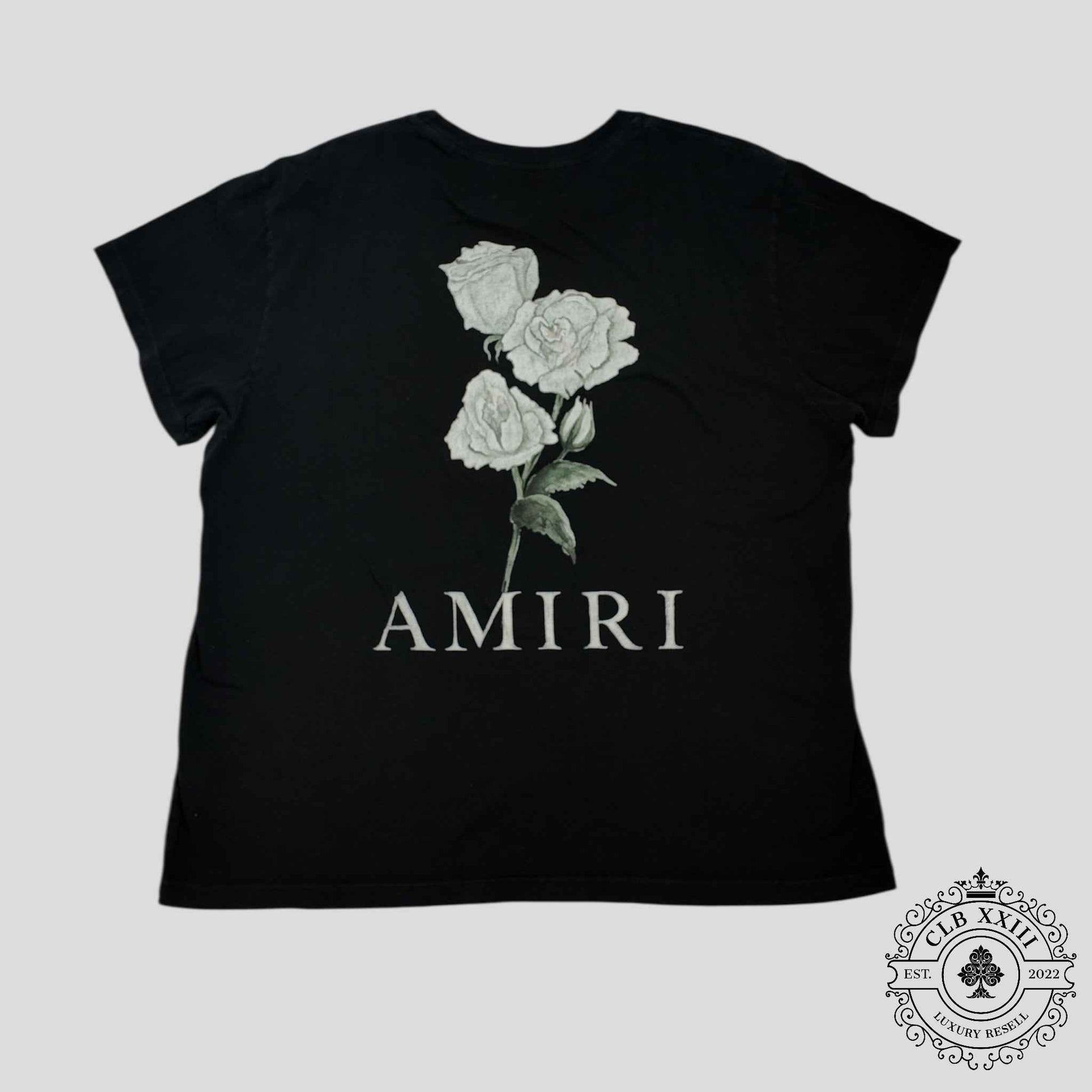 Amiri Flower Tee in Black