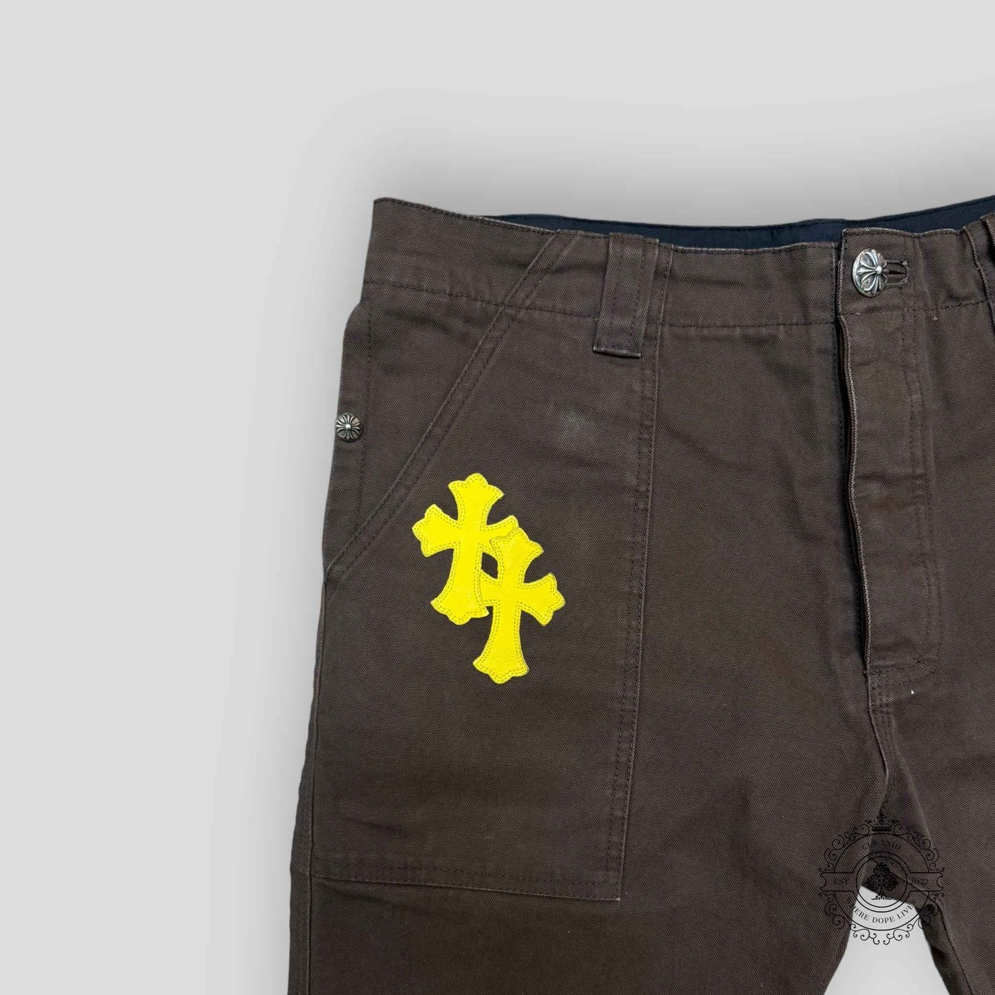 Chrome Hearts Yellow Cross Patch Carpenter Pants