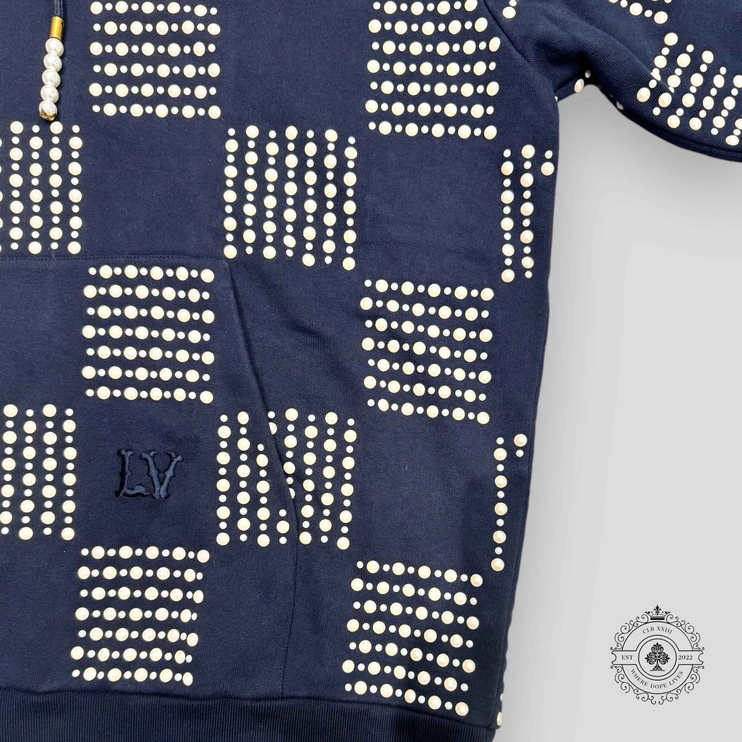 Louis Vuitton Pearl Damier Embroidery Hoodie