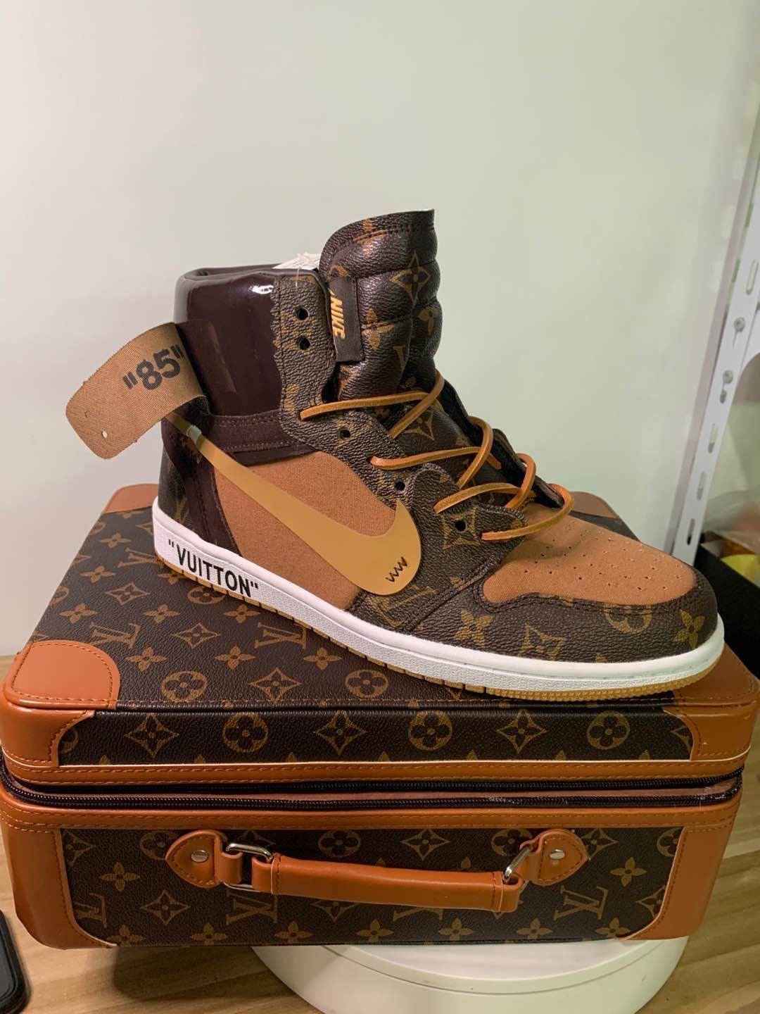 Custom Air Jordan 1 Monogram High Q  With Original Box SneakerNational