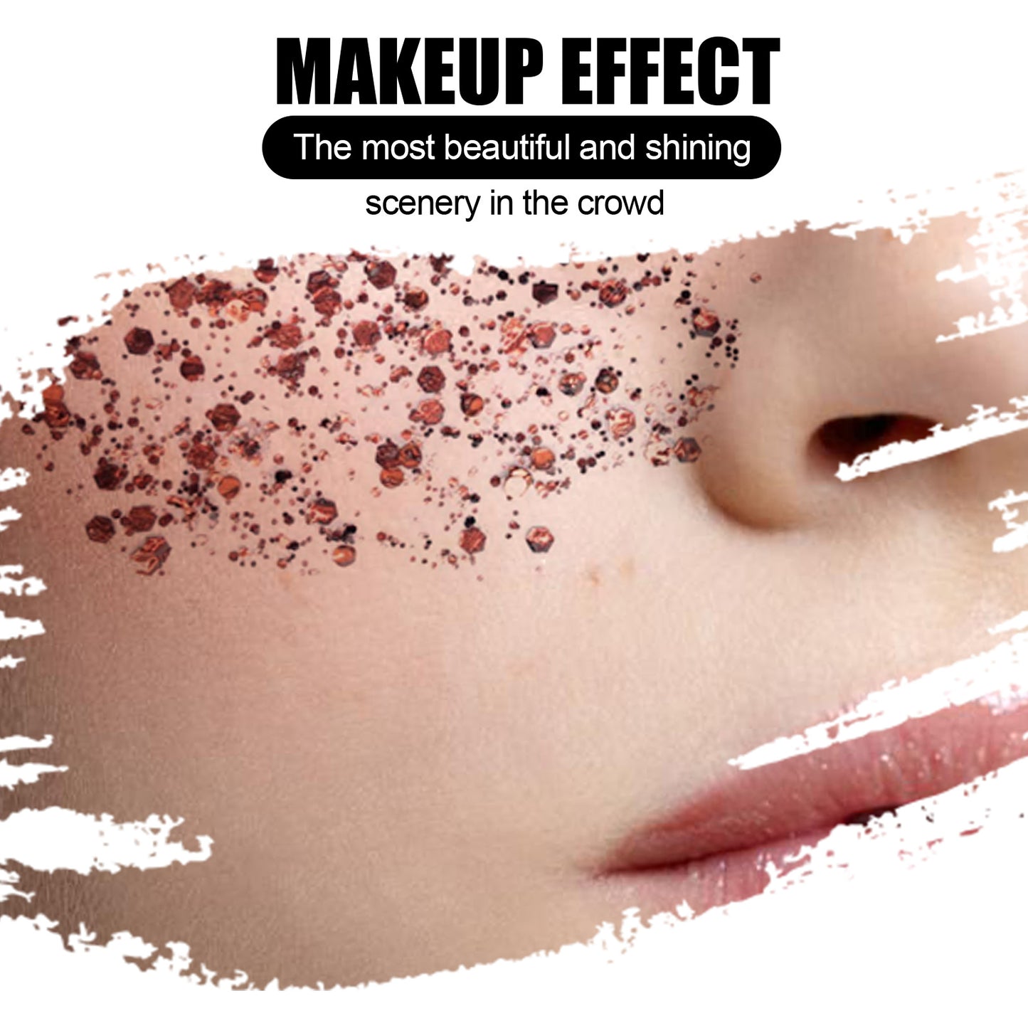 EELHOE Shining Body Skin Gel (White) Makeup Fish Scale Sequin Gel Sequin Stage Performance Makeup Props Eyeshadow