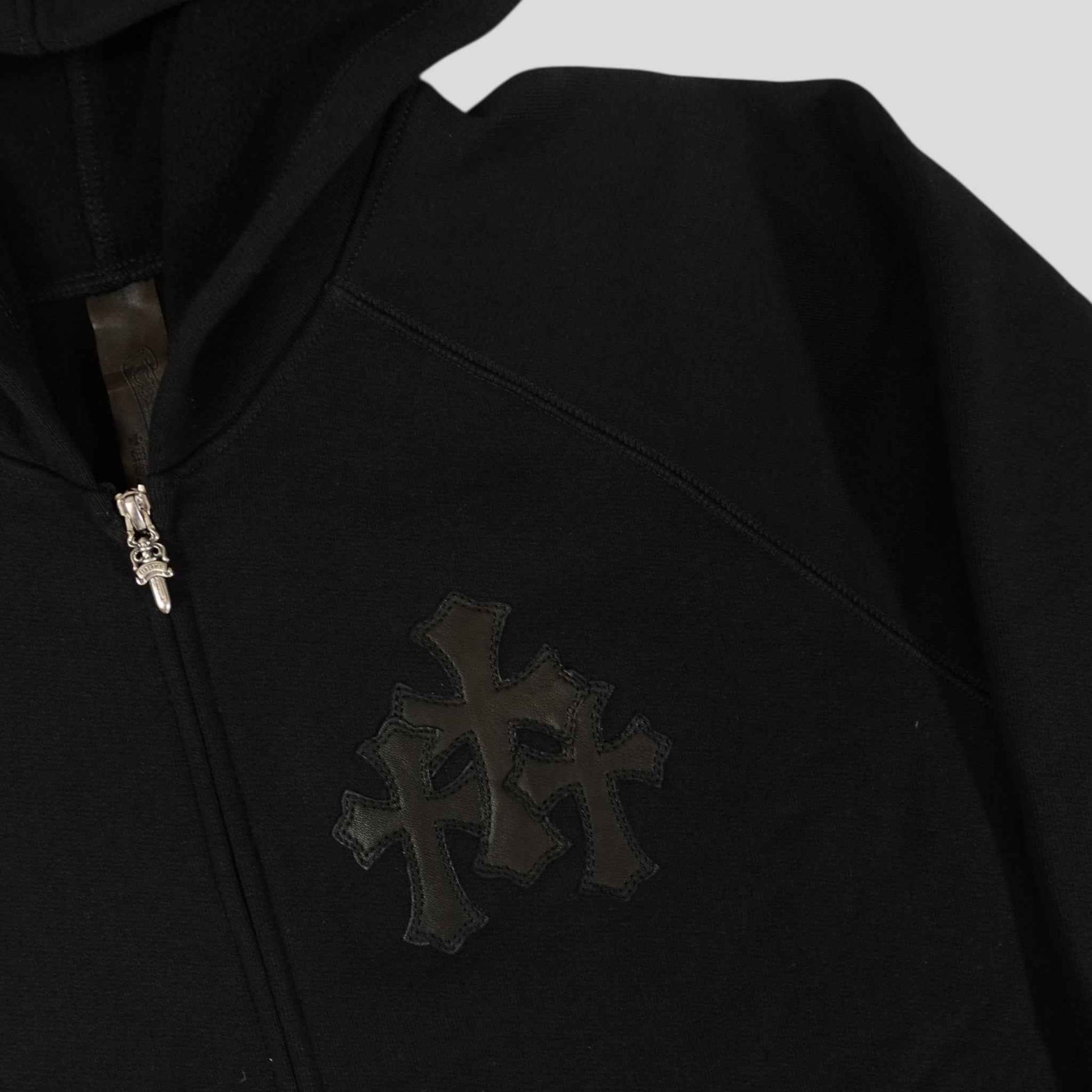 Chrome Hearts Paper Jam Zip Up Hoodie in Black