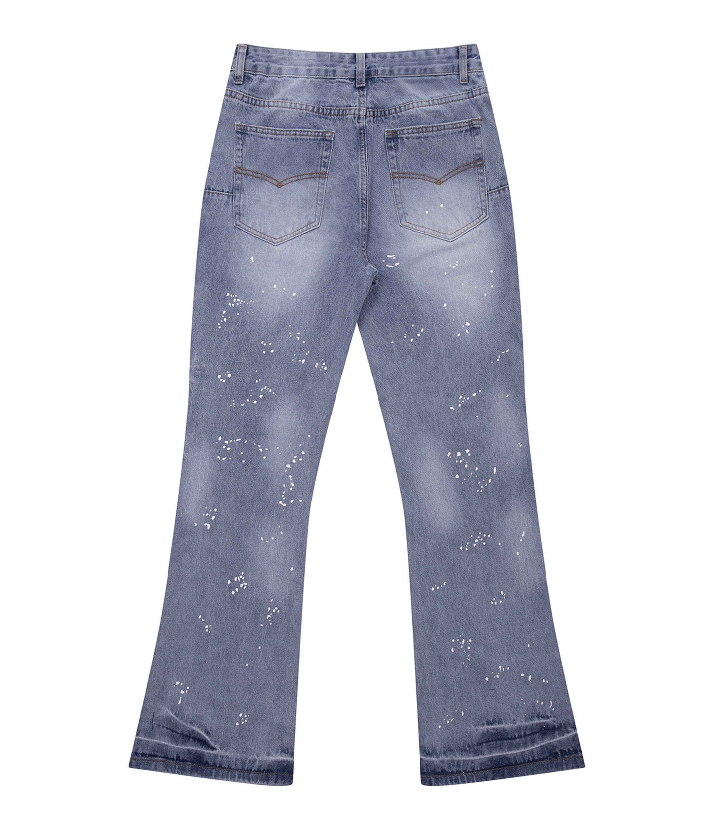 AZUL DISTRESSED SPLIT FLARE DENIM