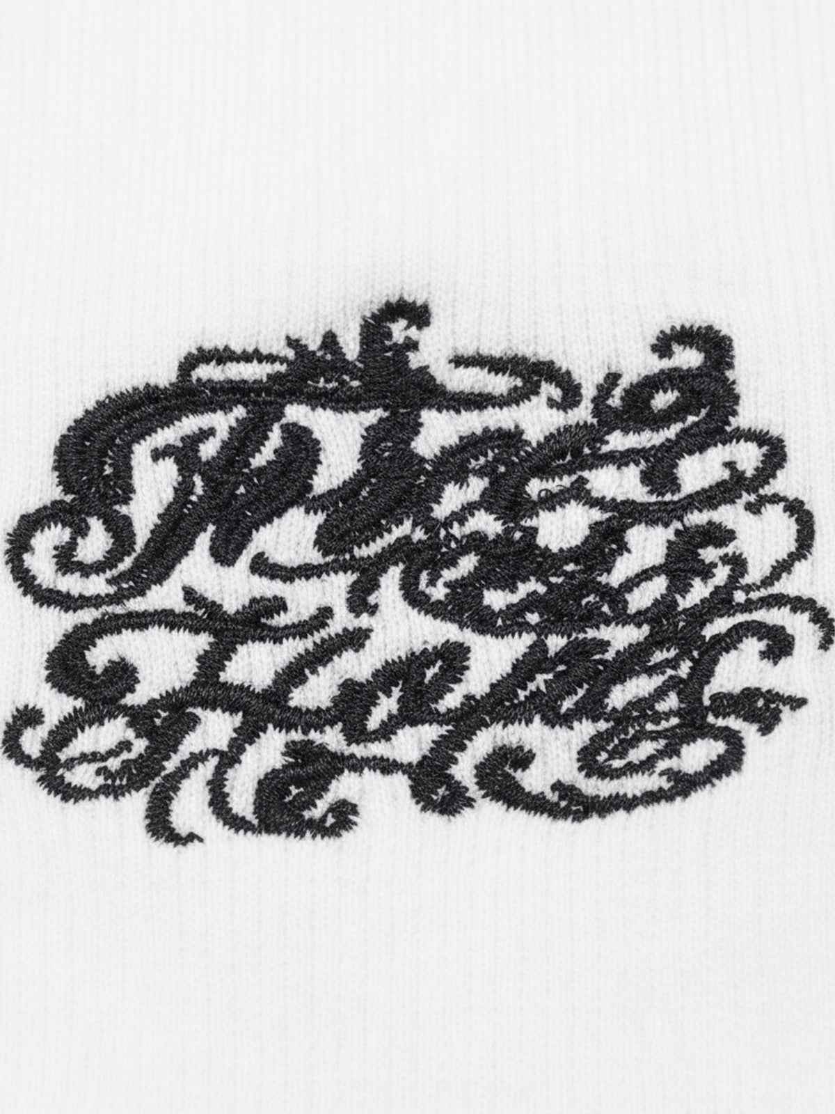 Gothic Lettering Embroidered Ribbed Vest - 2522
