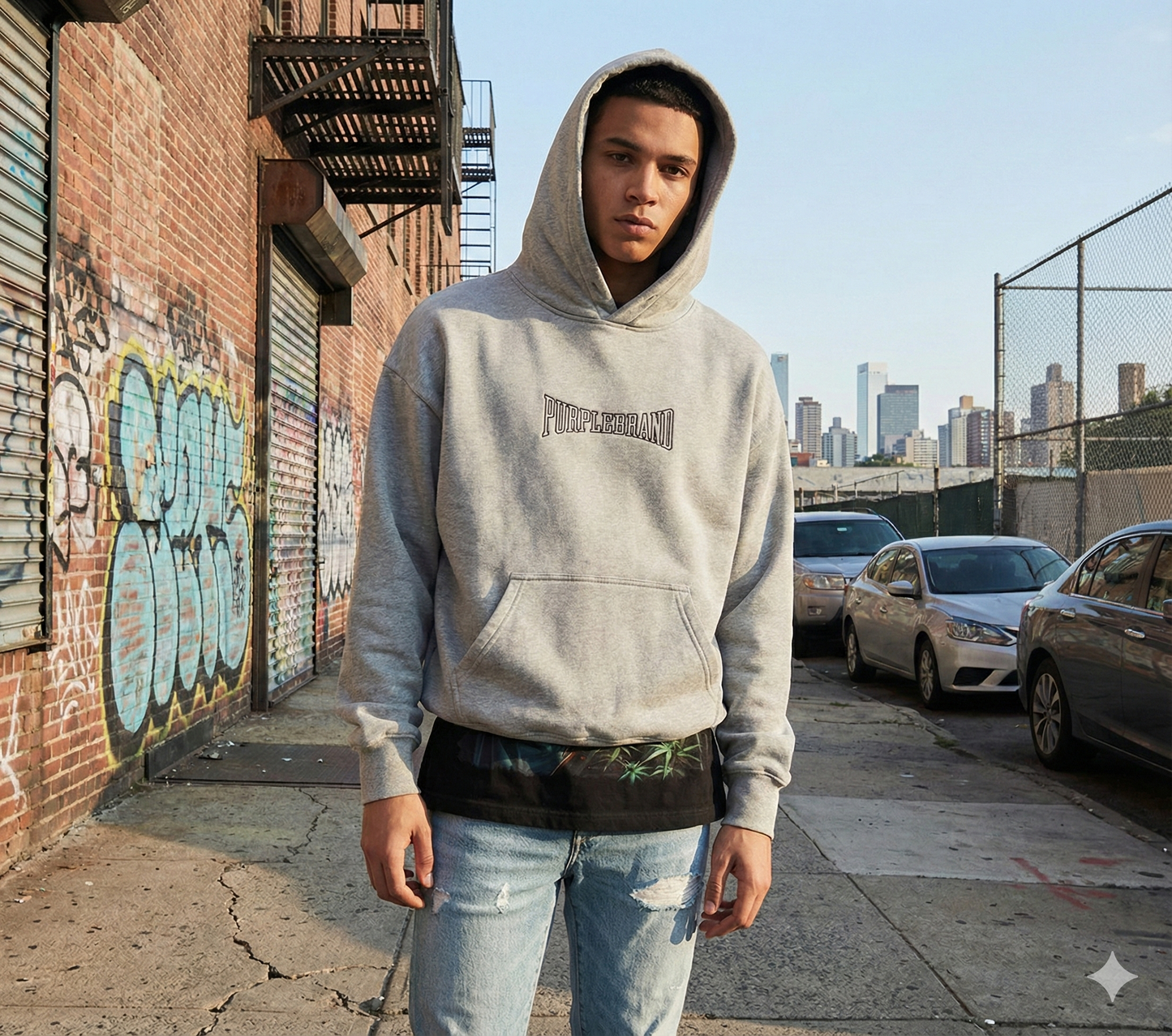 PURPLE Hoodie Distressed Logo