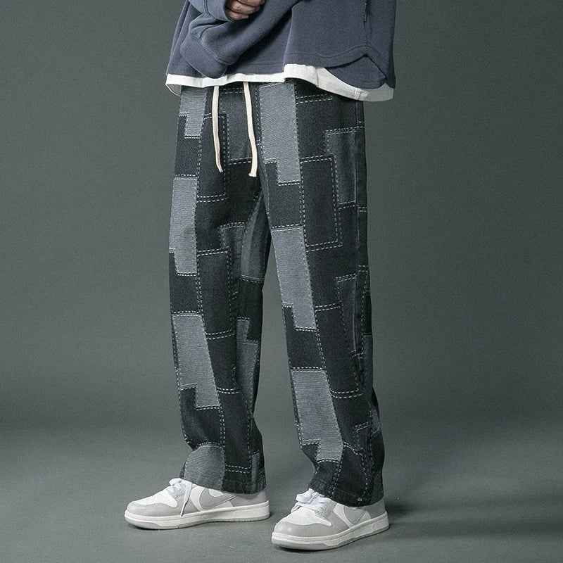 Vintage Geometric Patchwork Hip Hop Jeans