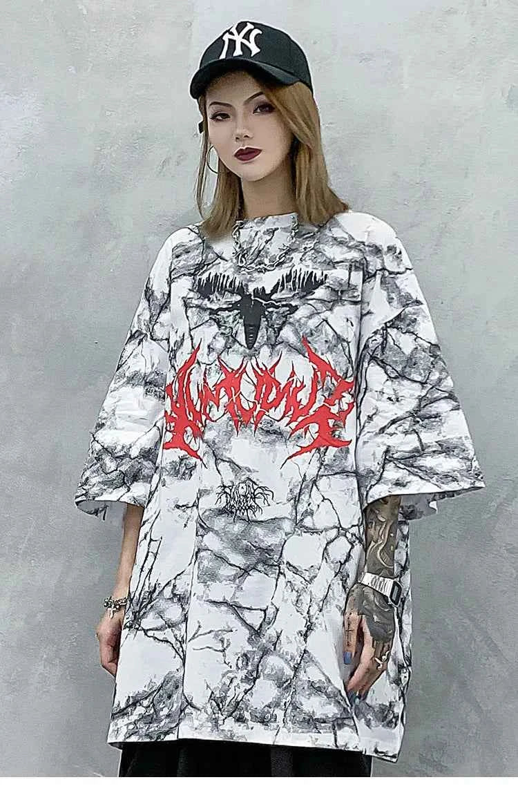 Y2K Streetwear Dark Oversize Hip Hop T-Shirt