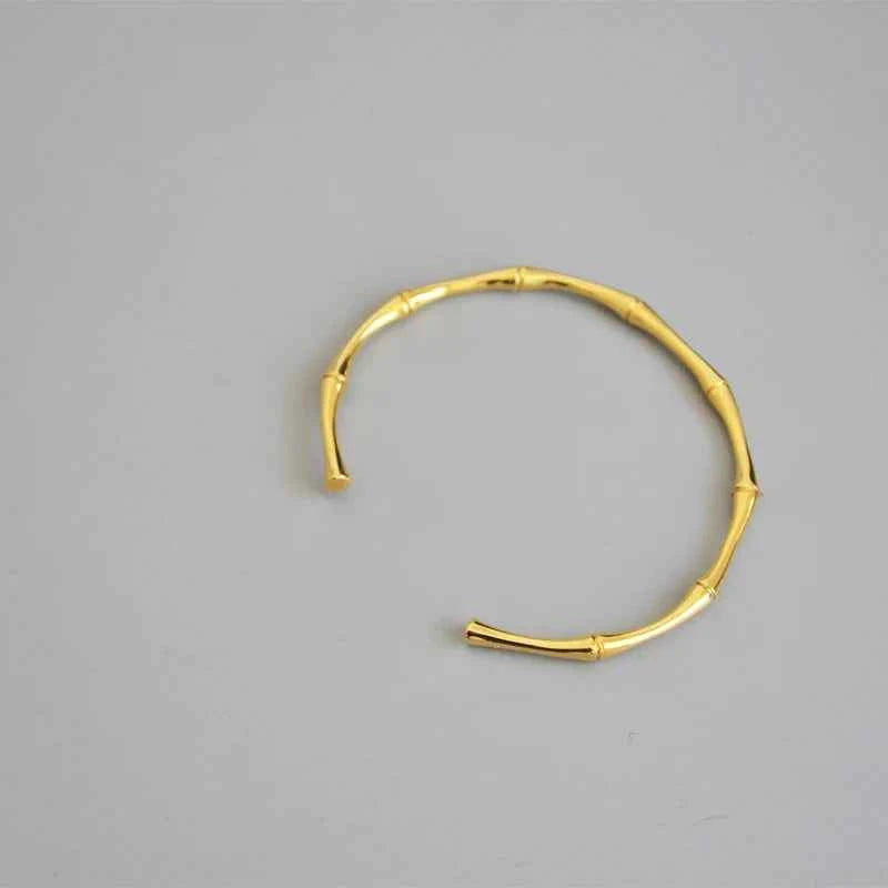 Handmade Stainless Steel Bamboo Bangle Bracelet