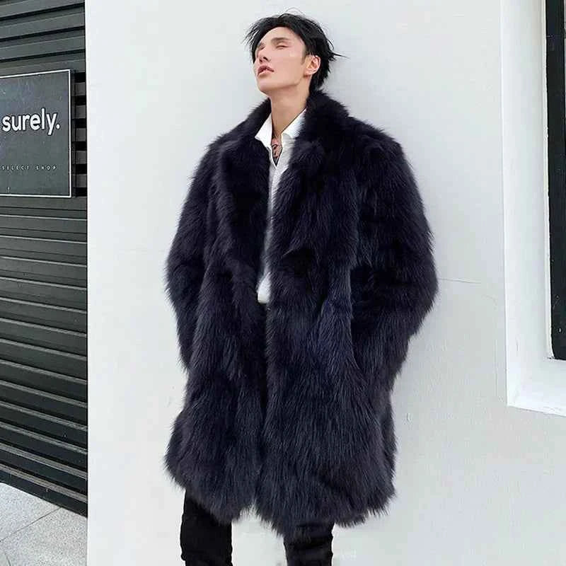 Fashionable Italian Style Fur Trench Coat