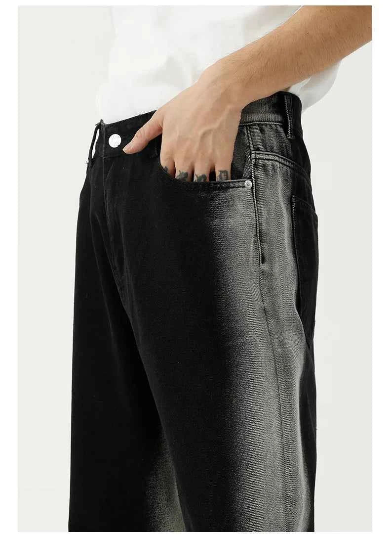 Loose Straight Tie Dye Denim Jeans