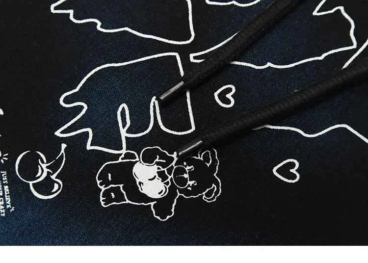 Essential Graffiti Print Hip Hop Hooded Sweatshirt