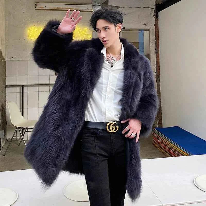 Fashionable Italian Style Fur Trench Coat