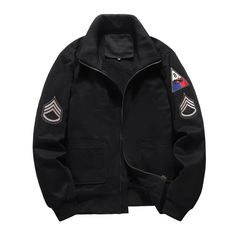 Patchwork Zipper Chief Bomber Jacket