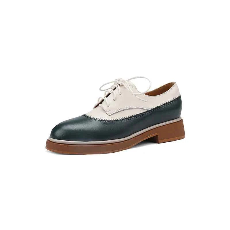 LUW Shoes Women’s Classic Platform Oxfords - Minimalist Smooth Leather High-Sole Brogues
