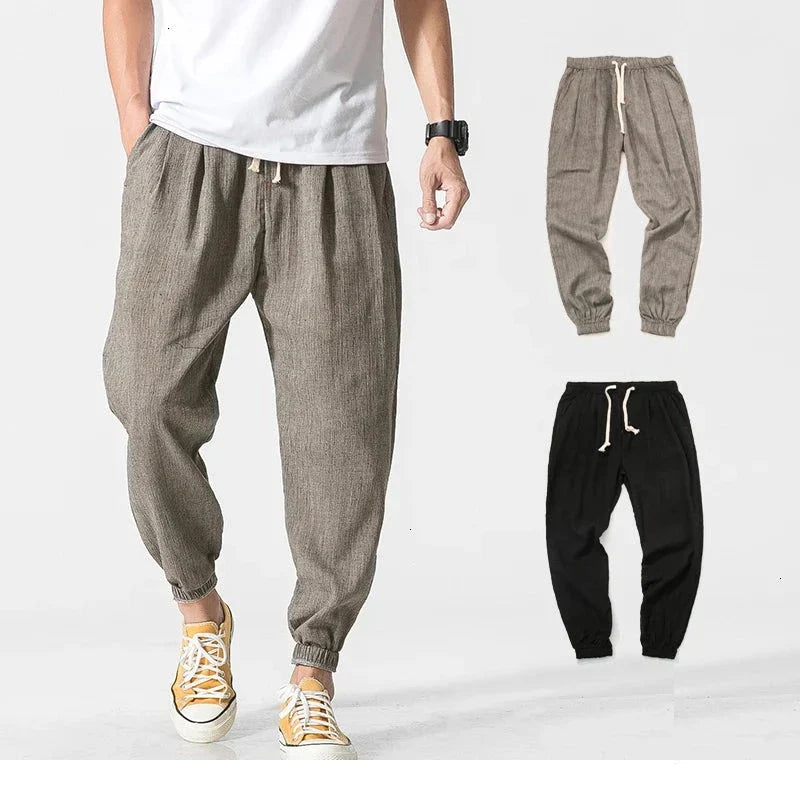 Drawstring Cropped Elastic Waist Casual Pants